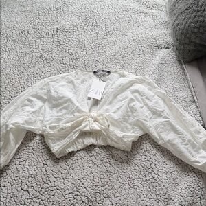 Zara Cream Textured Blouse